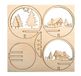 Rayher 63060505 houten delen om in te steken, Cabana, 5 stuks, diameter 7,5 cm, FSCMixCred Natuur