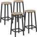 tectake® Tabouret de bar - Set de 4 - Marron clair
