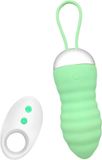 Unihorn Brightgreen Vibrating Egg Remote Control USB Silicone Green Ribbed Waterproof Rechargeable
