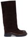 Maciejka Bottes d'hiver en cuir naturel marron avec talon bloc à enfiler