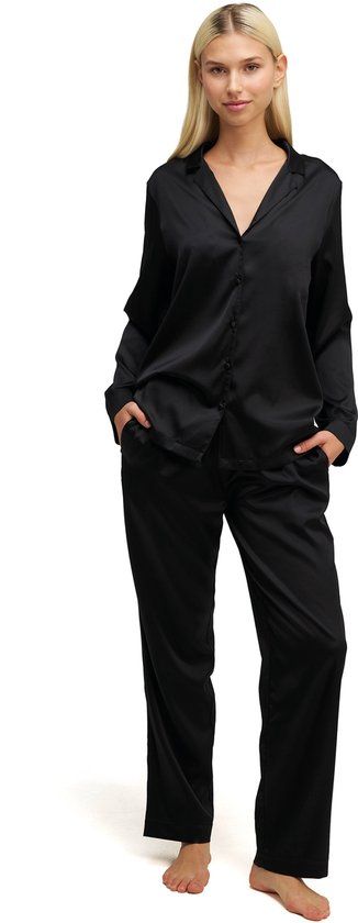 Dore & Rose Premium Zijden Pyjama Dames - 100% Premium Zijden - Lichtgewicht - Extreem Zacht - Zwart - M