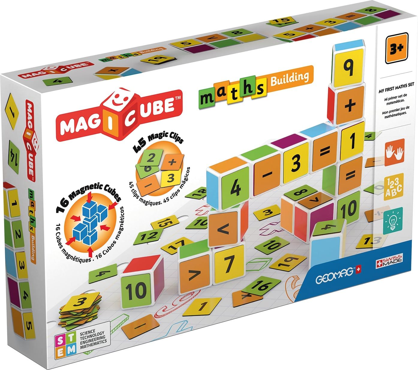 Geomag MagiCube Leren Rekenen 16 Cubes + 45 clips - Educatief speelgoed