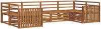 vidaXL Hoek loungeset 6-delig Naturel Massief Acacia Hout