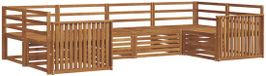 vidaXL Hoek loungeset 6-delig Naturel Massief Acacia Hout
