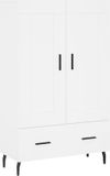 vidaXL Hoge kast, bewerkt hout, wit