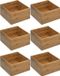 5Five - Opberg/sorteer/lade verdelers bakjes bamboe 18 x 18 x 9.5 cm - Set van 5x stuks