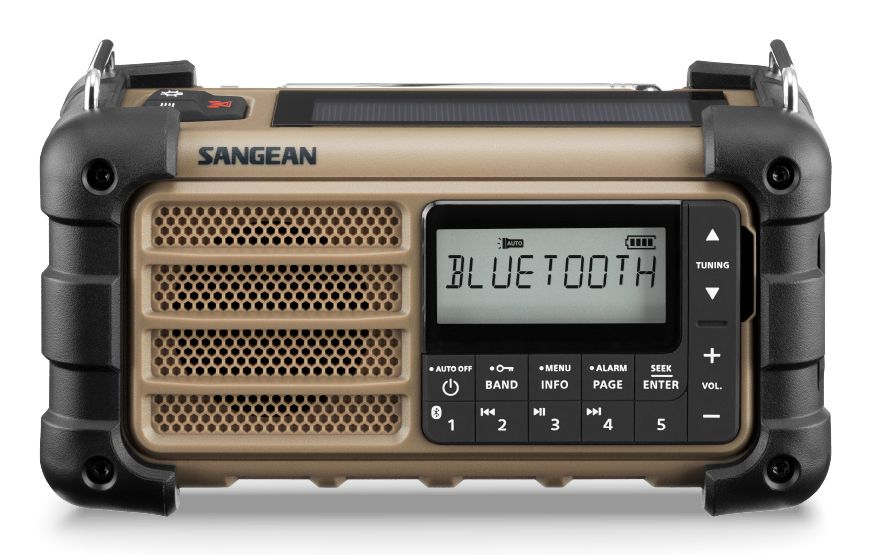 Sangean MMR-99 - Noodradio - FM/AM - Bluetooth - Zonnepaneel - Dynamo - Zaklamp - Desert Tan