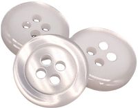 BOTIBOTON 50 knopen imitatie parelmoer - 5 maten en 11 kleuren om uit te kiezen - met 4 gaten van 2 mm - gemaakt en verzonden vanuit Spanje - kleur wit, afmeting 15 mm