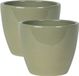 Ter Steege Bloempot - 2x - groen - Scandinavische look - glanzend - keramiek - 18 x 16 cm