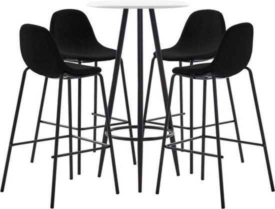 vidaXL Barset 5-delig Stof Zwart