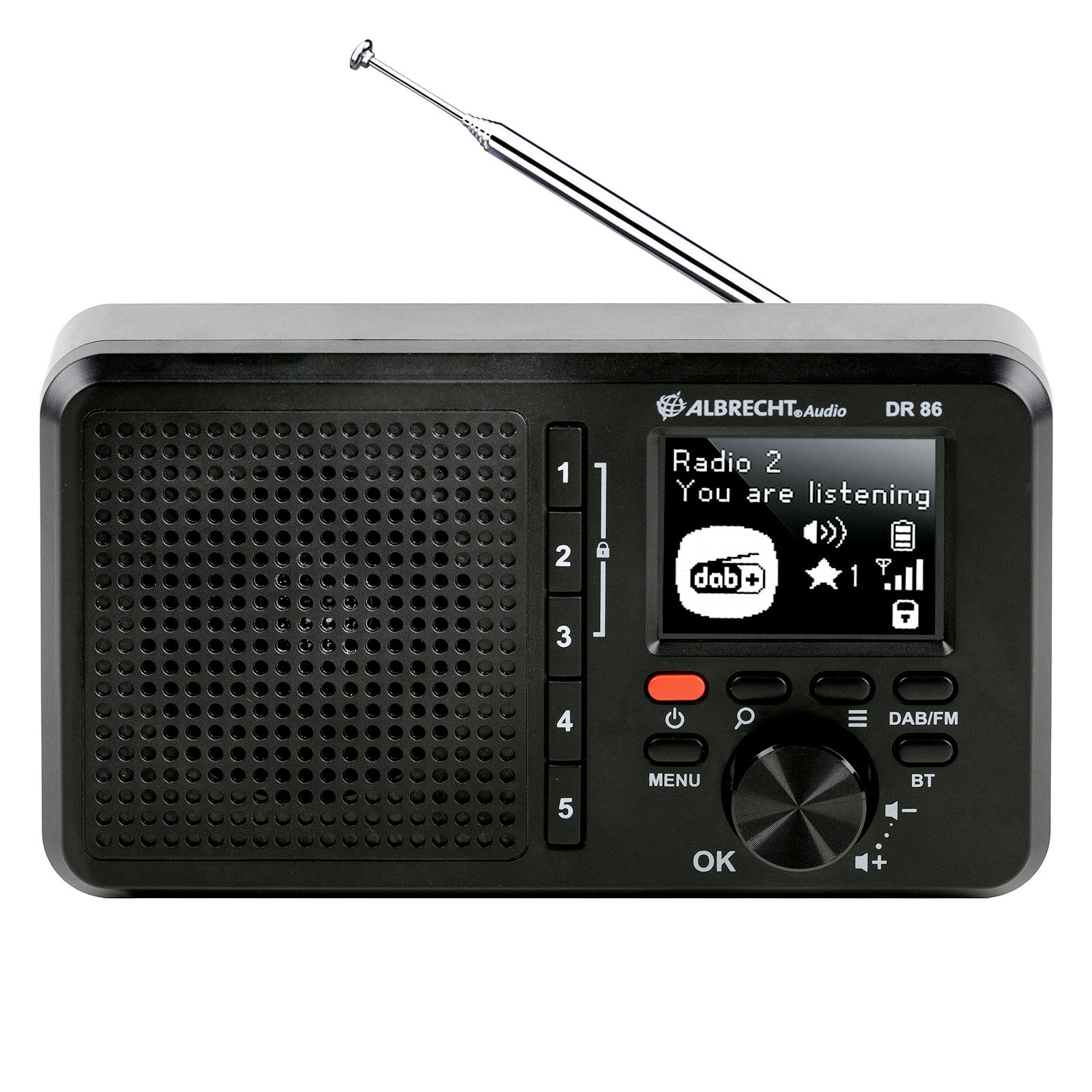 Albrecht audio Albrecht DR 86 Personal Digital Radio - DAB+ / FM - Bluetooth - Zwart