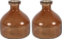 Countryfield Vase Low Bottle - 2x - transparent brun - verre - D18 x H20 cm
