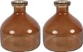 Countryfield Vase Low Bottle - 2x - transparent brun - verre - D18 x H20 cm