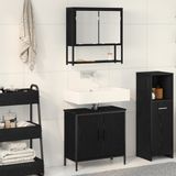 vidaXL Badkamermeubel Set 2 st Zwart 60 x 30 x 60 cm Bewerkt hout