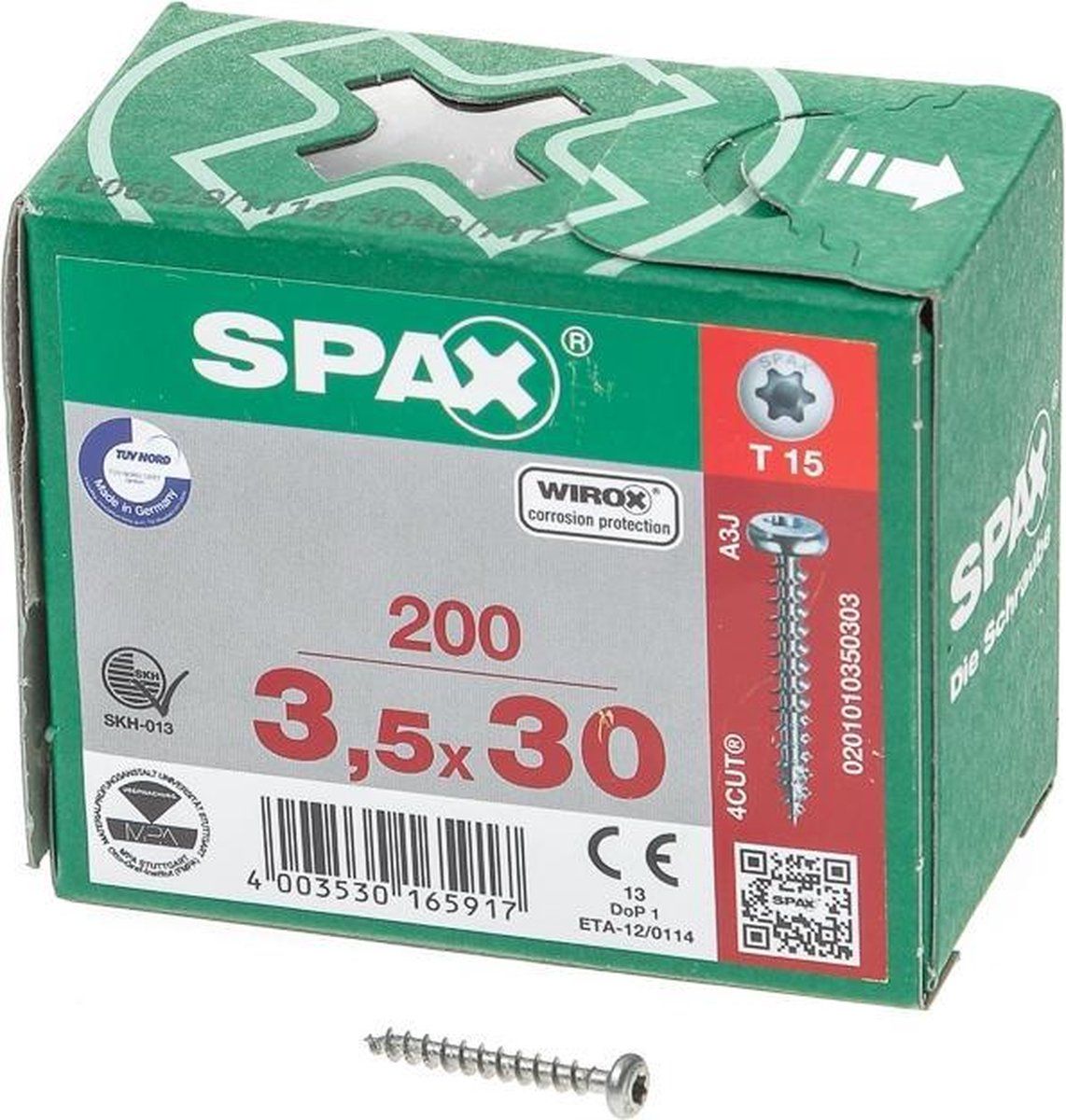Spax T-star plus spaanplaatschroef vz ck 35x30mm Torx TX15 - 4003530165924