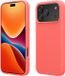 kwmobile telefoonhoesje geschikt voor Apple iPhone 17 Pro - Hoesje met siliconen coating - Smartphone case in neon koraal
