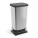 Rotho Paso vuilnisemmer 40l - pedaalemmer met deksel - zilver metallic