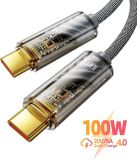 DrPhone Toocki 100W USB-C Kabel 2m – PD Snel Opladen – Geschikt Voor iPhone 15-16-17 / Samsung Galaxy S22/S23/S24/S25 / Xiaomi/ Huawei en meer