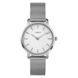 Timex Transcend dameshorloge van 34 mm - zilverkleurige gaasband en zilverkleurige wijzerplaat TW2Y10200