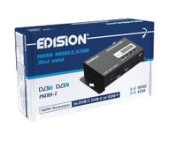 EDISION HDMI modulator 3-in-1 mini HDMI naar terrestrisch DVB-T, ISDB-T of DVB-C kabel, Full HD verdeling naar coaxkabel, mini-formaat, led-display, snelle installatie, plug & play