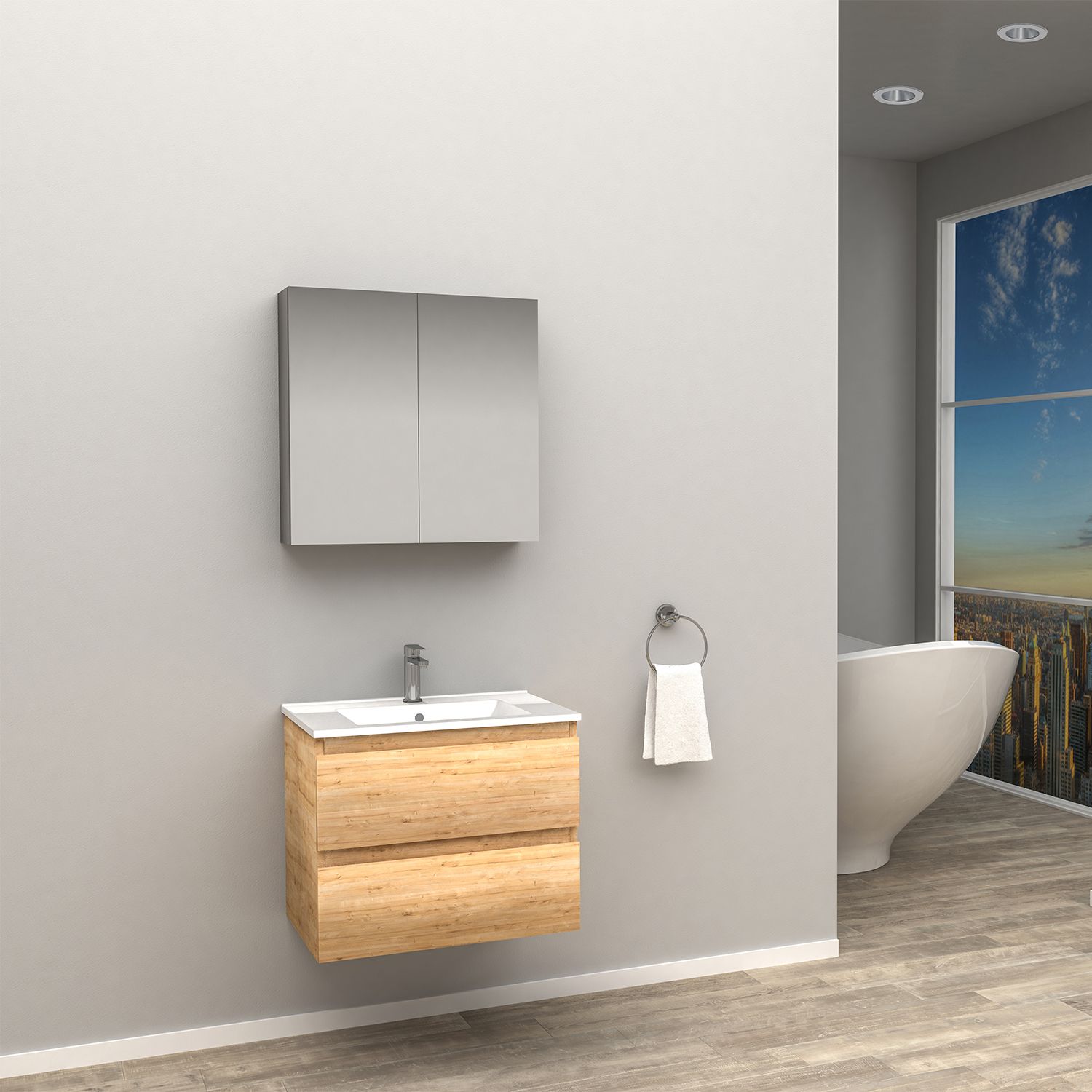 Boss & Wessing Sally Badkamermeubelset 60 cm - Licht Eiken