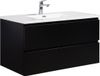 Badplaats Angela 100 cm – Noir mat – Meuble de salle de bain avec lavabo