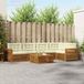 vidaXL - Bank loungeset - 5 zitplaatsen - Natuurlijk en crème - Acacia hout
