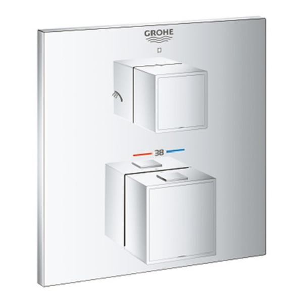 GROHE Grohtherm cube afdekset thermostaat met omstel chroom 24154000