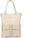 Vezze Sac cabas en daim - sac en cuir italien - robuste et imperméable - grand compartiment principal - plusieurs poches et poignées - beige écru