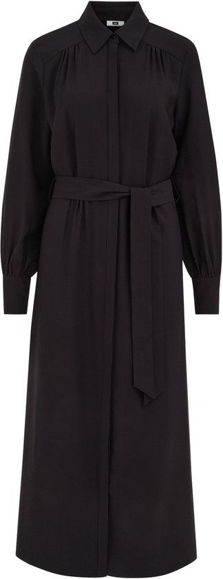 WE Fashion Dames Blousejurk Zwart Viscose Lange Mouw Maat M