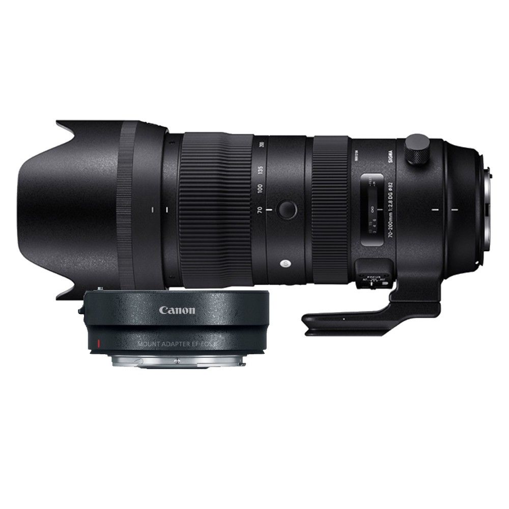 Sigma 70-200mm F/2.8 DG OS HSM Sports Lens for Canon EF + Adapter for Canon RF Mount
