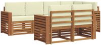 vidaXL - Bank loungeset - 7 zitplekken - Natuurlijk en crème - Polyester