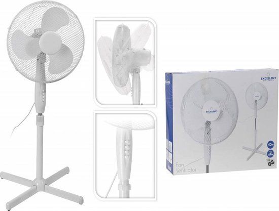 Excellent Electrics 40cm White Stand Fan - 45W