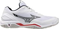 Mizuno Wave Stealth 6 Indoor Schoenen Unisex Handbal Wit/Zwart/Fiery Rood Maat 44