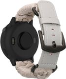 kwmobile Vervangingsarmband gevlochten voor Garmin Vivoactive 6 / Vivoactive 5 / Venu Sq / Amazfit GTS / Bip 3 armband - Fitness tracker sportarmband van PU-leer met horlogesluiting - crème
