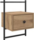 vidaXL Nachtkastje Artisan Eiken 35 x 30 x 51 cm Bewerkt hout