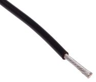 RS PRO Enkele aderkabel 0,34 mm², 22 AWG 25 m zwart PTFE geïsoleerd Ø 1,35 mm 19/0,15 mm strengen, verpakking van 25 meter