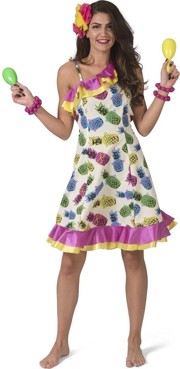 Funny Fashion Tropisch Samba Costa Rica Ananas Vrouw Kostuum - Polyester - EAN: 8712364361728
