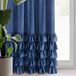 Eurofirany CARLI Fluwelen gordijn met ruches, fluwelen gordijn met ringen, 1 stuk, ondoorzichtig, verduisterend, exclusief gordijn voor woonkamer, slaapkamer, 140 x 250 cm, donkerblauw