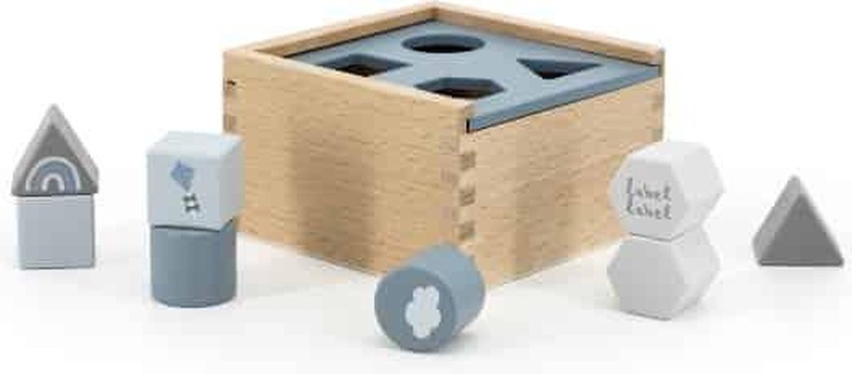 Label-Label shape sorting box (vormenstoof) blauw