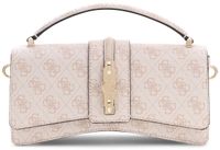 GUESS Yvonne Logo Mini Top Handle Flap Stone Logo beige handtas schoudertas