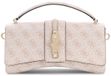 GUESS Yvonne Logo Mini Top Handle Flap Stone Logo beige handtas schoudertas
