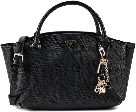 GUESS Gilda 3 Compartment Satchel Black zwart