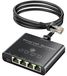 Répartiteur Ethernet - 1 vers 4 - Gigabit 1000 Mbps - Aluminium - Pour Cat 5e Cat 6 Cat 7 Cat 8