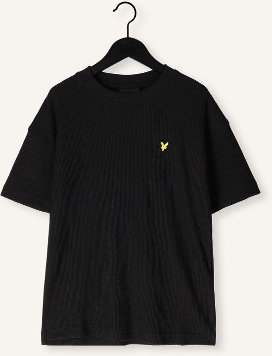 Lyle & Scott Waffle T-shirt Jongens Zwart Maat 140/146