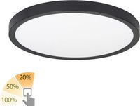 Highlight Plafondlamp Piatto Ø 30,5 cm 3 step DIM zwart