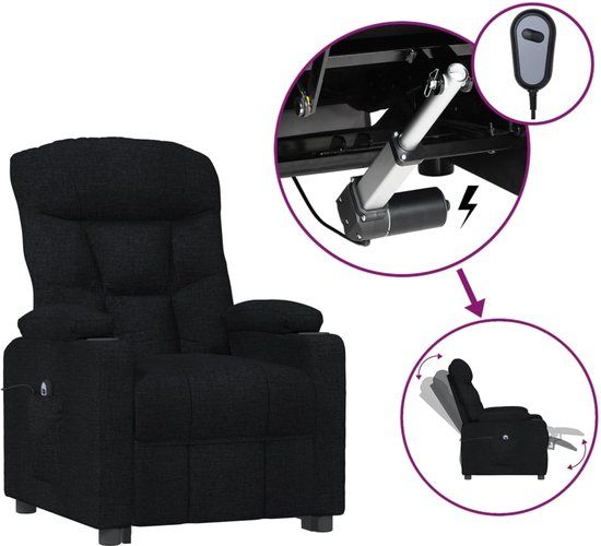 vidaXL Fauteuil - Verstelbaar - Elektrisch - Stof - Zwart