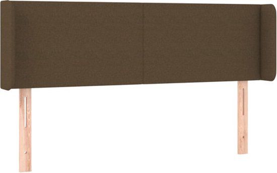 vidaXL Hoofdbord met randen 147x16x78/88 cm stof donkerbruin