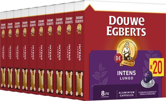 Douwe Egberts Lungo Intens Koffiecups - Intensiteit 8 - 200 cups