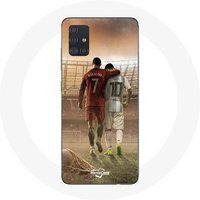 Maniacase Hoesje Samsung Galaxy A71 cristiano ronaldo messi geit